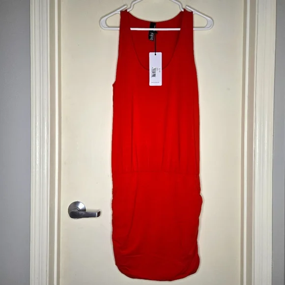 bobi | Dresses | Nwt Bobi Shirred Skirt Tank Dress Red Size Large | Poshmark